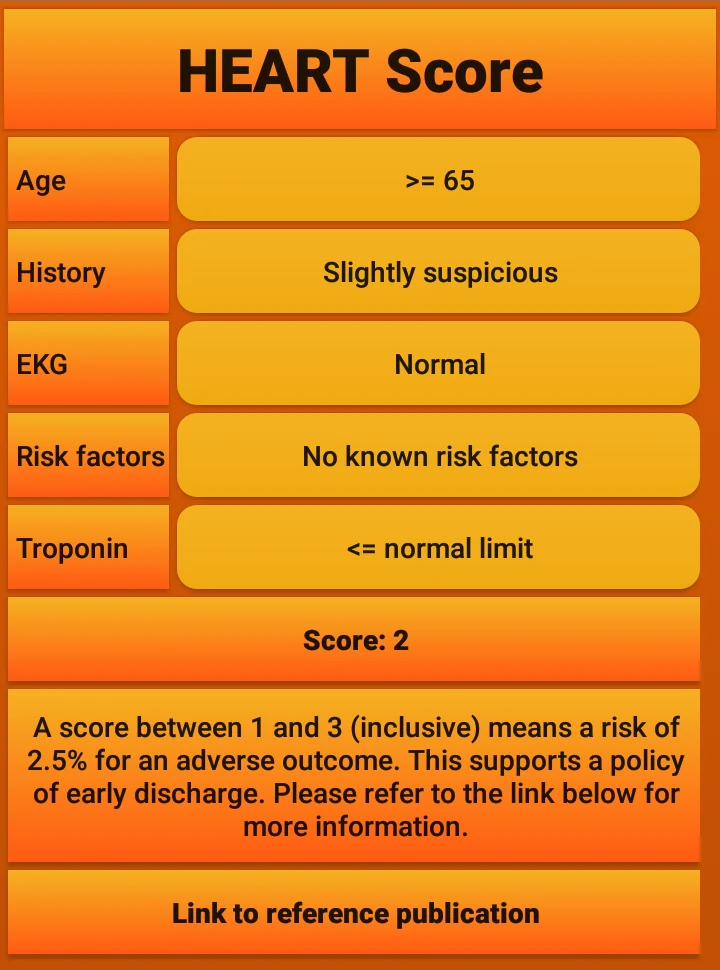 HEART Score screenshot