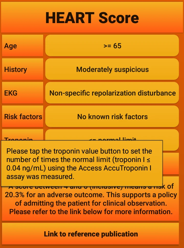 HEART Score screenshot
